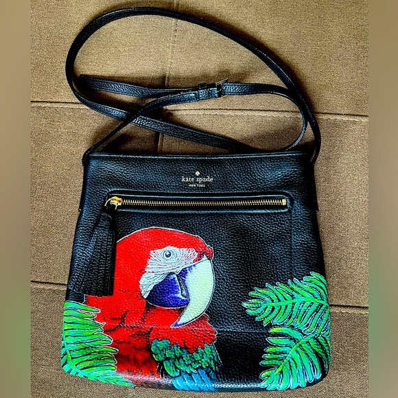 Hand Crafted Handbags - Custom painted parrot bag